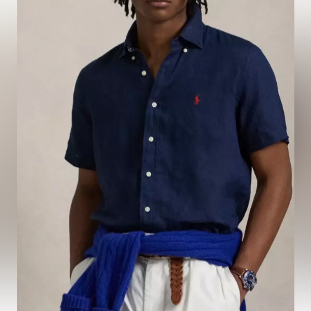 Ralph Lauren Navy Button-Down Shirt
